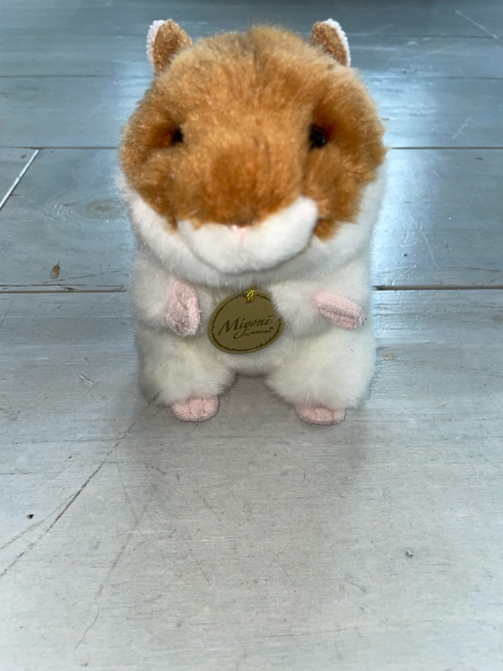 Miyoni by Aurora Plush Hamster White Brown Plush Handmade in Indonesia Soft